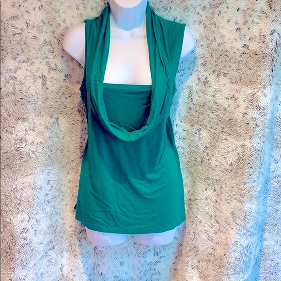 Holiday Green Sleeveless Cow Neck Top - Picture 1 of 7